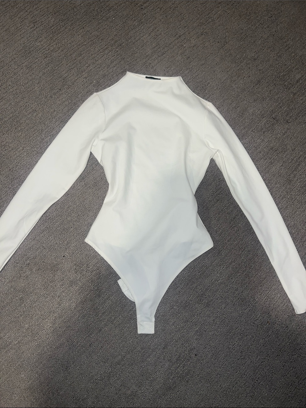 naked wardrobe White stretchy mock Neck Bodysuit
